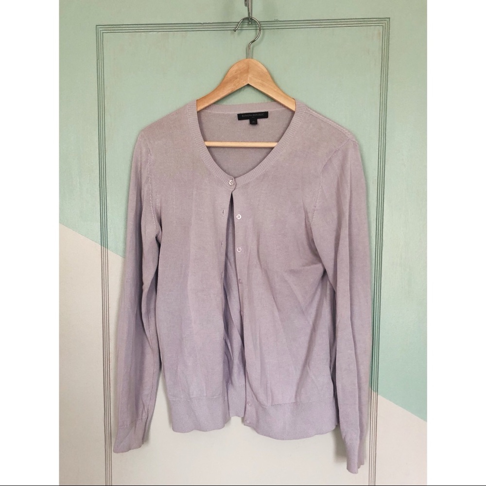 Banana Republic lavender cotton cardigan